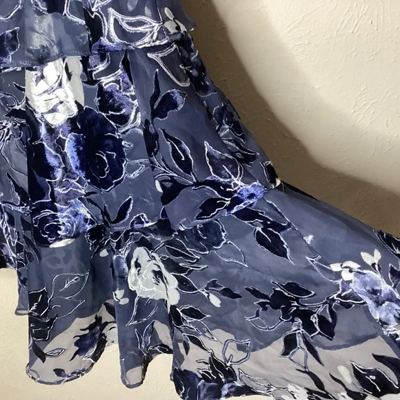 Marchesa Notte Cocktail Dress Tiered Velvet Burnout NWT 12 - Picture 8 of 12